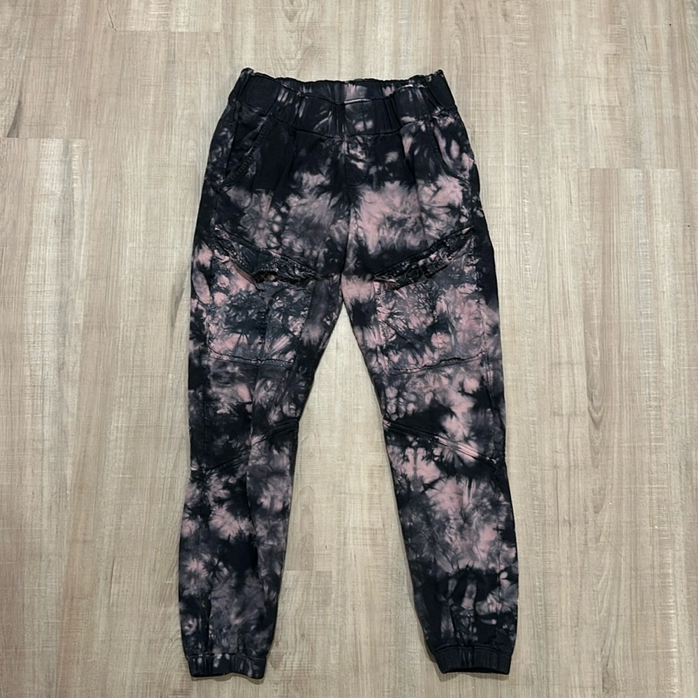 Young Fabulous & Broke Black and Pink Tie-Dye Joggers